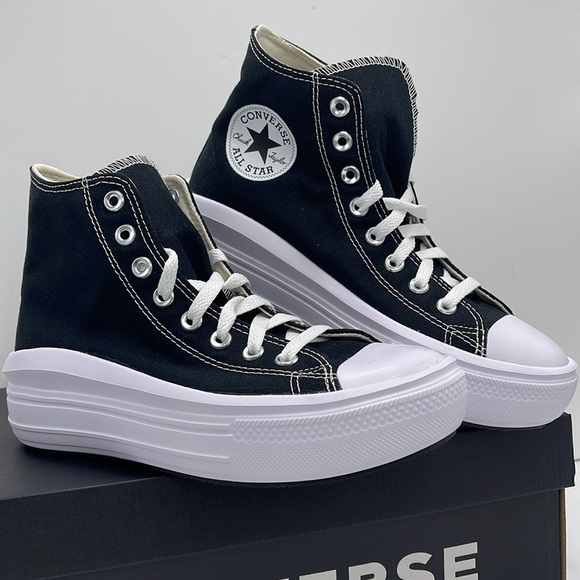 Converse WMNS CTAS MOVE HI
BLACK/NATURAL IVORY/WHITE 568497C Platforms Sneakers - Picture 9 of 16